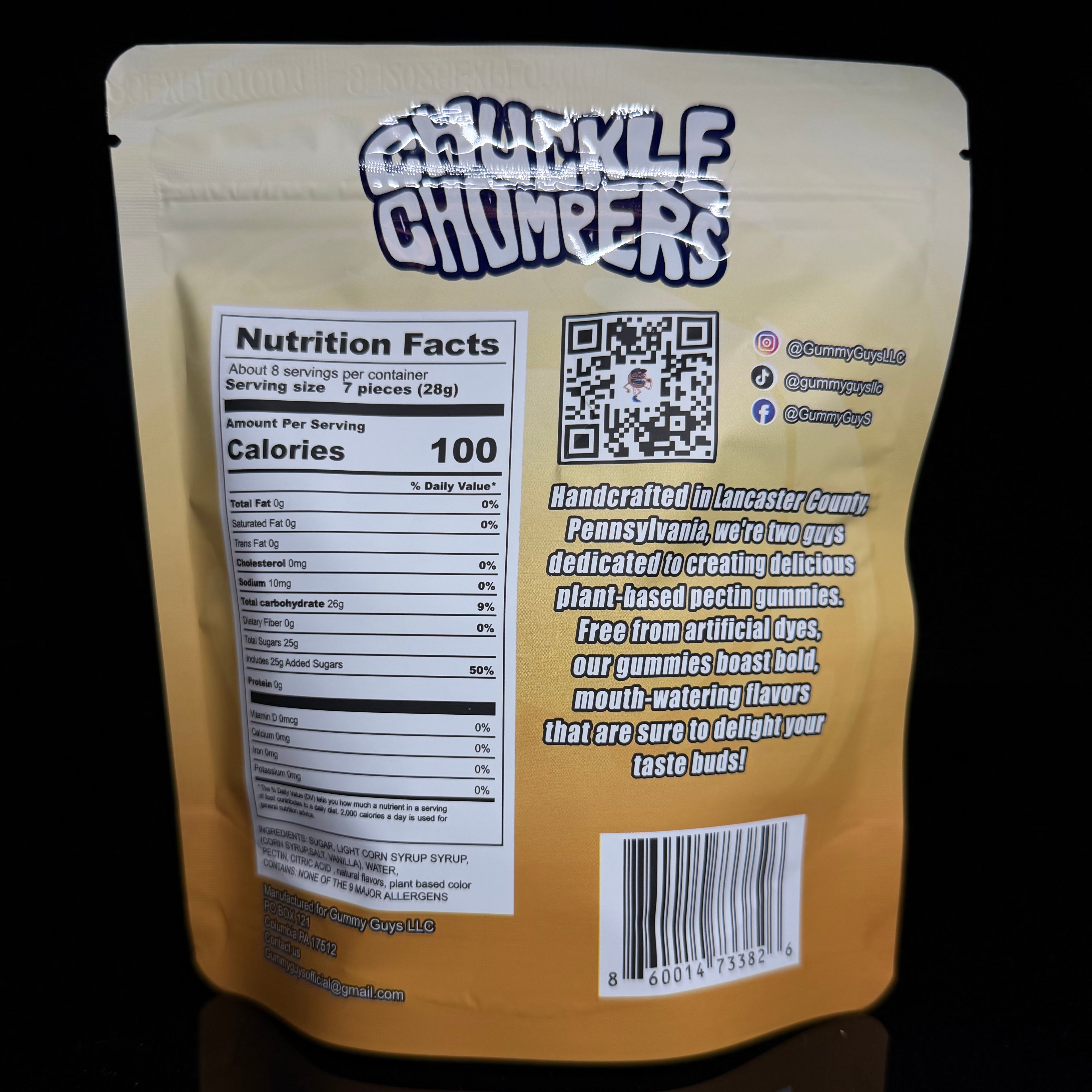 Tropical Pineapple Sour Chuckle Chompers - 1 Pack (Over 50+ Handcrafted Gummies)