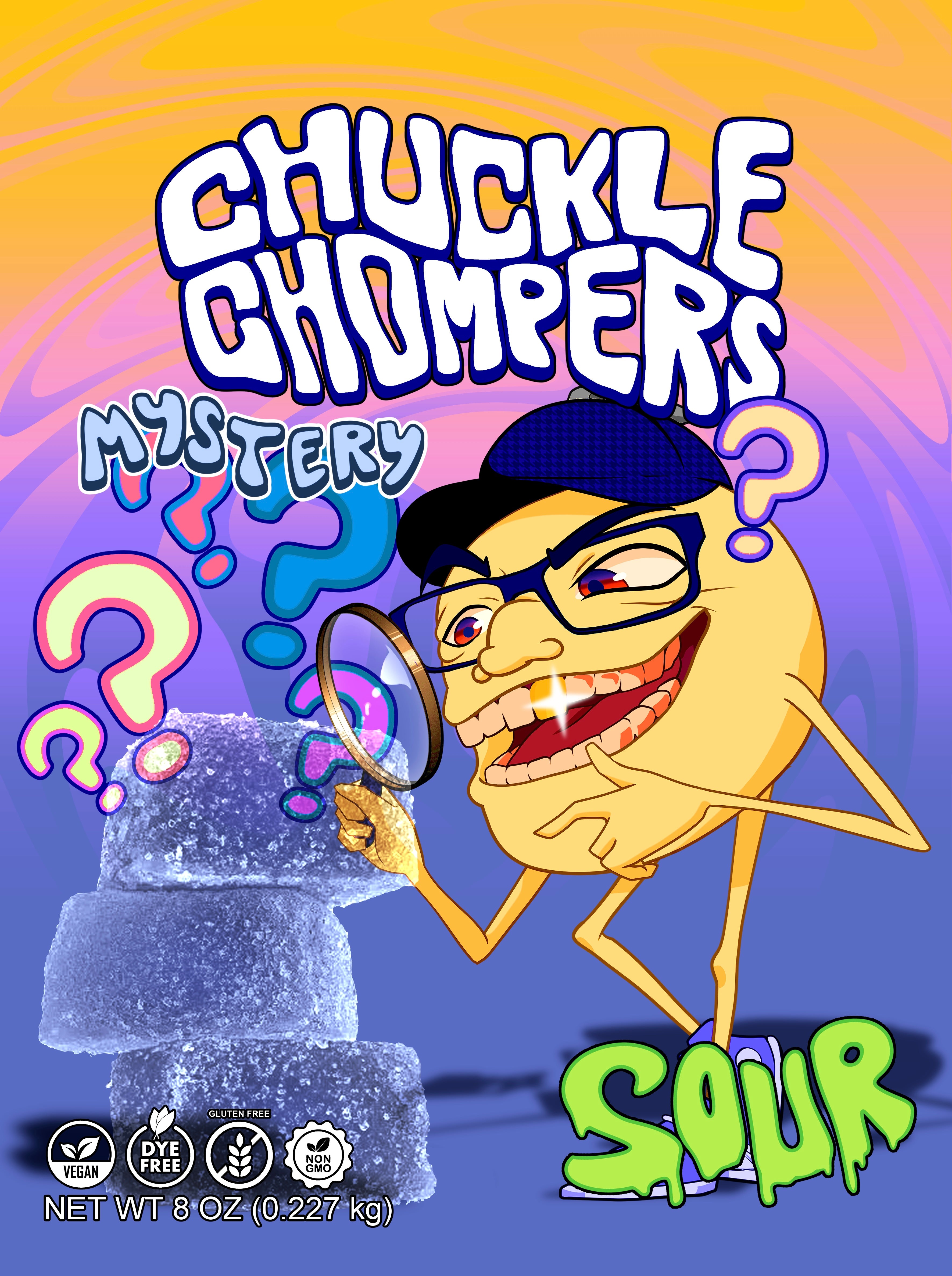 Mystery Flavor Vegan Chuckle Chompers – Plant-Based, Full of Fun, Releasing Soon!