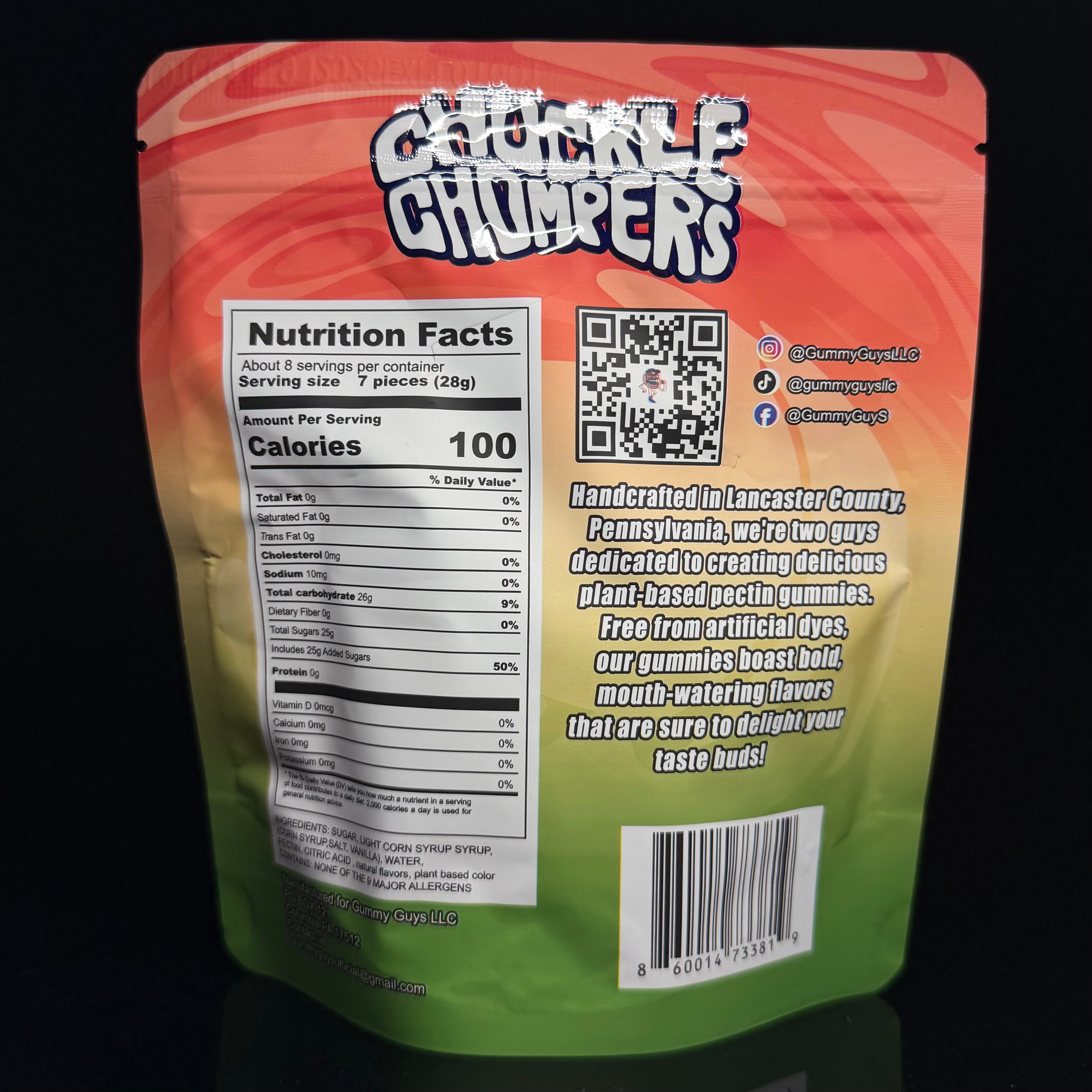 Wild Watermelon Sour Chuckle Chompers - 1 Pack (Over 50+ Handcrafted Gummies)