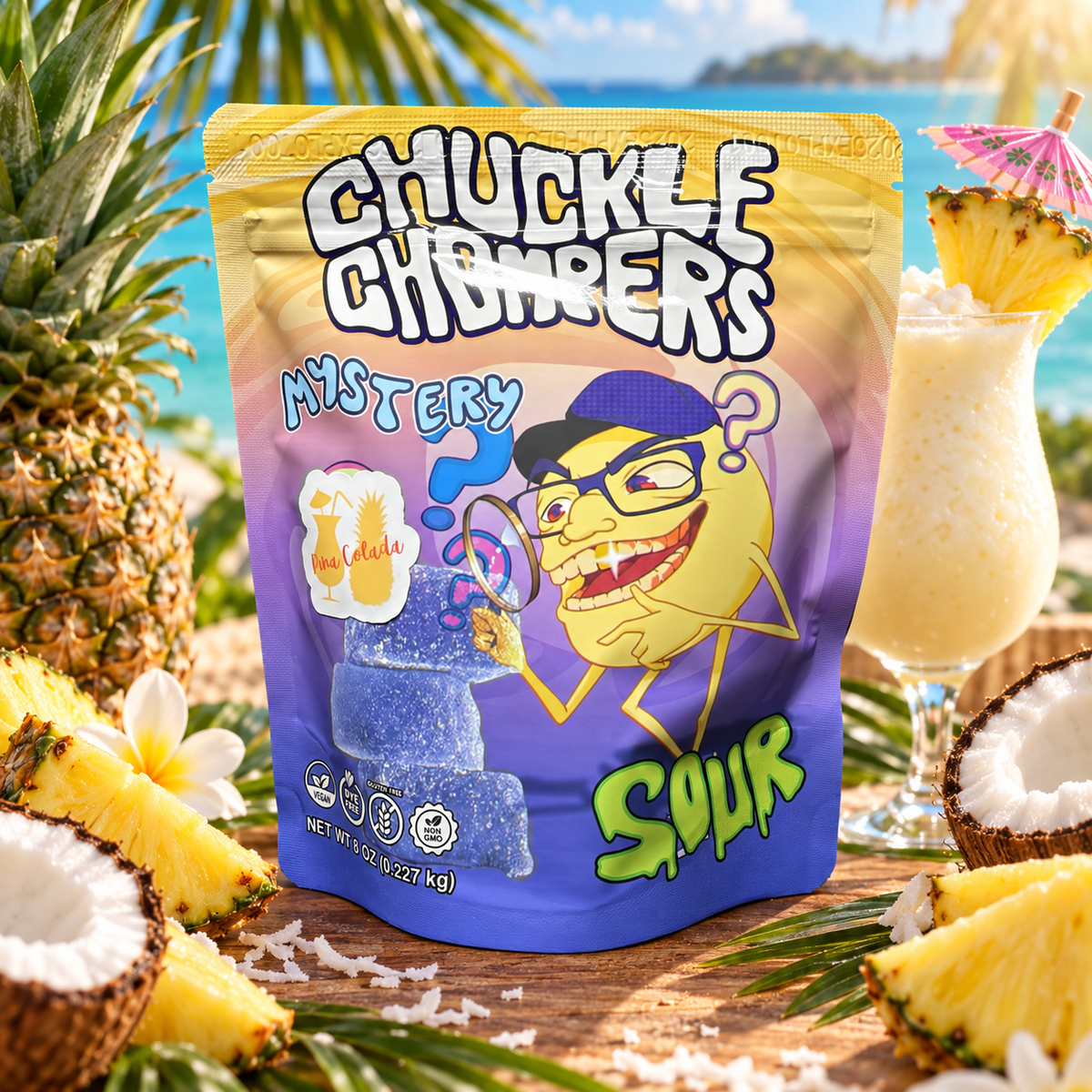 Limited Edition Sour Pina Colada– 1 Pack (Half-Pound / 50+ Handcrafted Gummies)